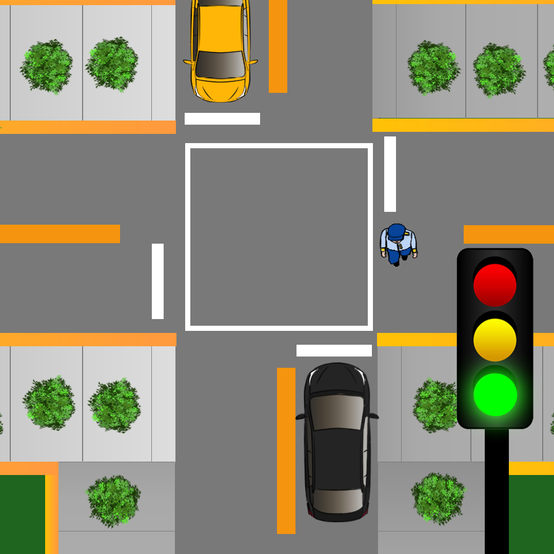 Test 6 - Si vous êtes à un feu rouge et qu’un piéton traverse encore lorsque le feu passe au vert, qui a la priorité ?