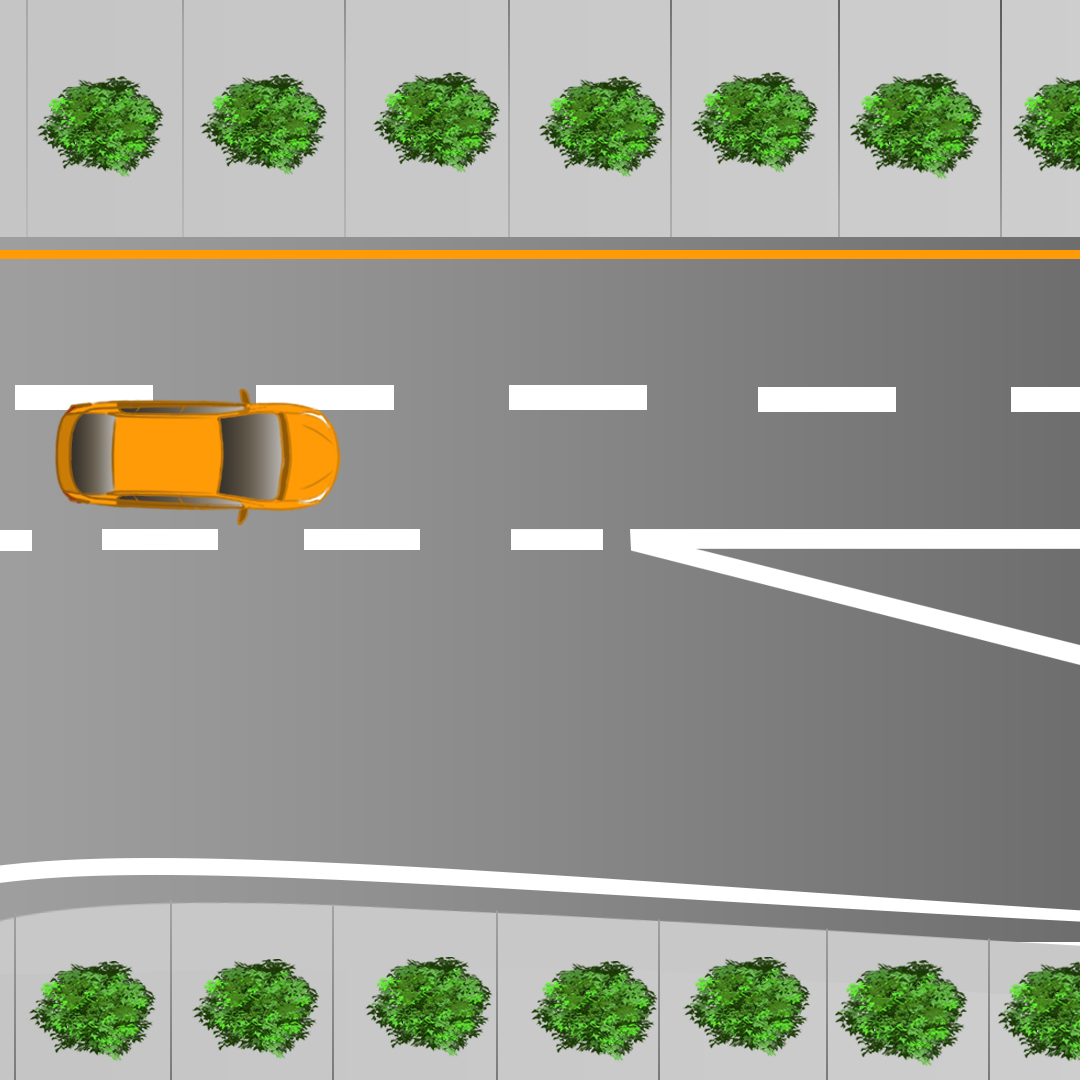 Test 4 - Que devez-vous faire si vous voyez des lignes de continuité à droite de votre voie ?