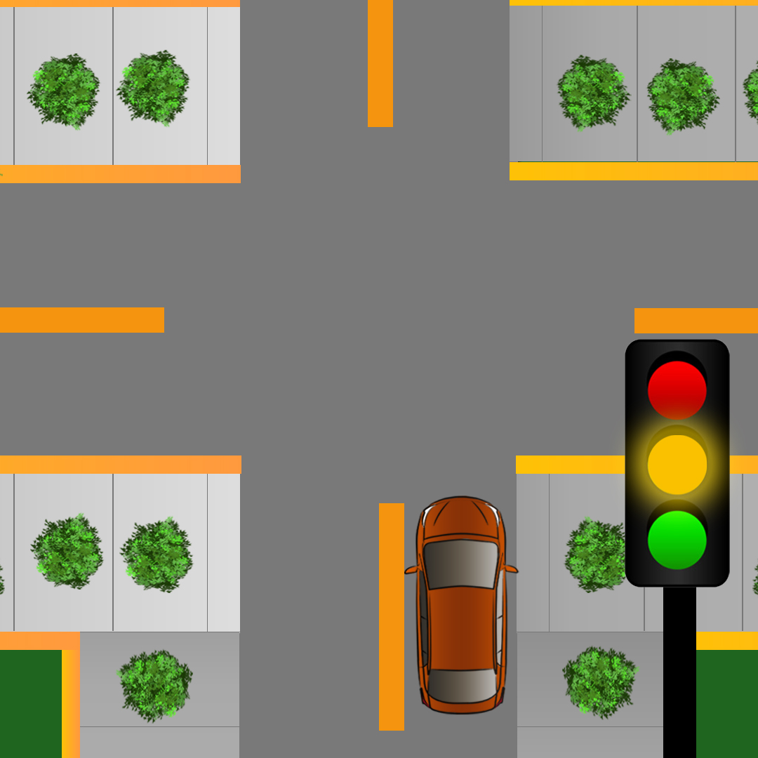 Test 3 - Que devez-vous faire si vous arrivez à un feu de circulation et qu'il passe du vert à l'orange ?