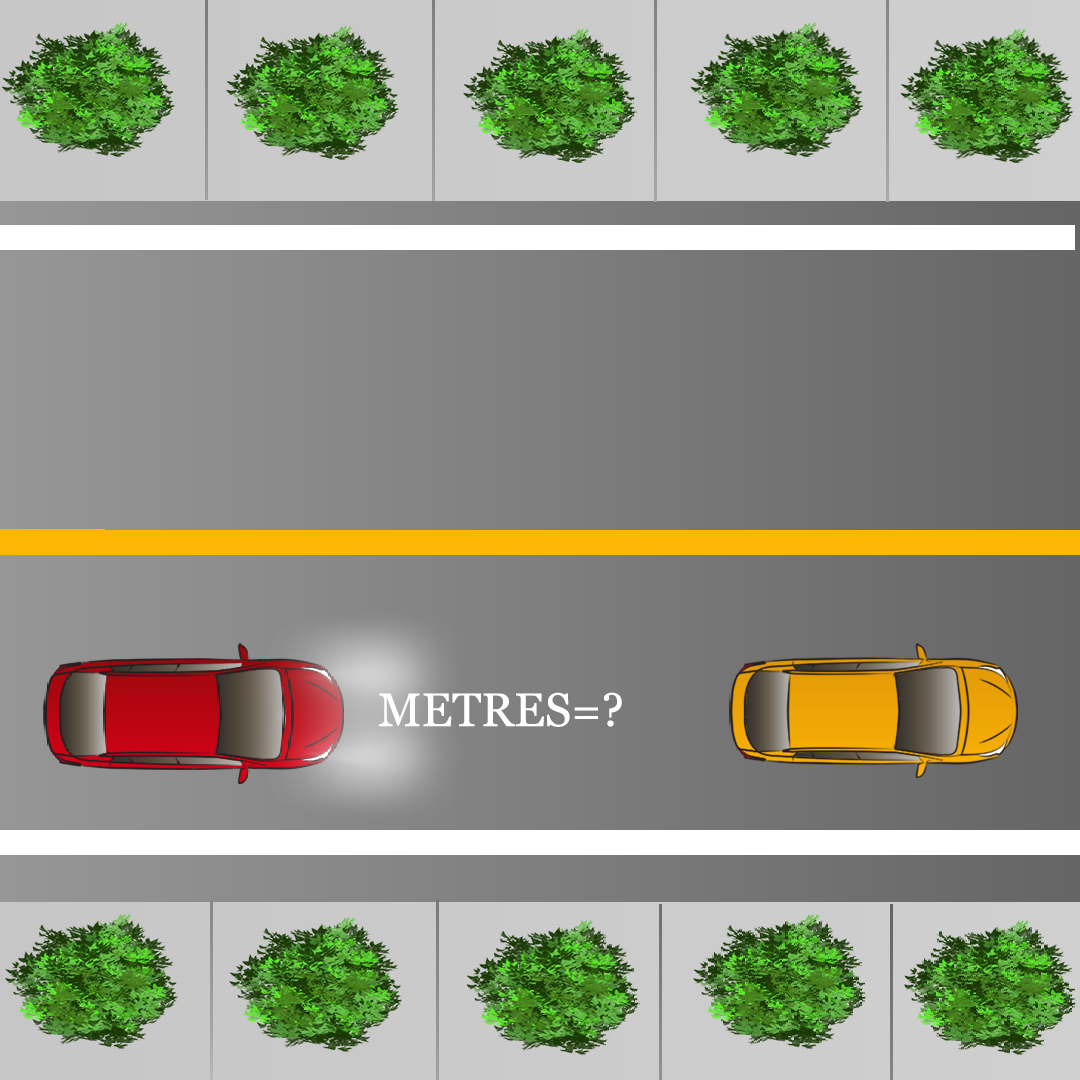 Test 1 - Si vous avez vos feux de route allumés la nuit, à quelle distance êtes-vous autorisé à rouler d'une autre voiture avant de les atténuer ?