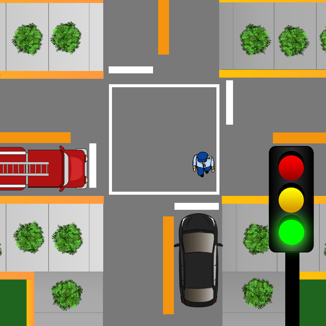Test 1 - Qui a la priorité à une intersection avec un feu vert ?