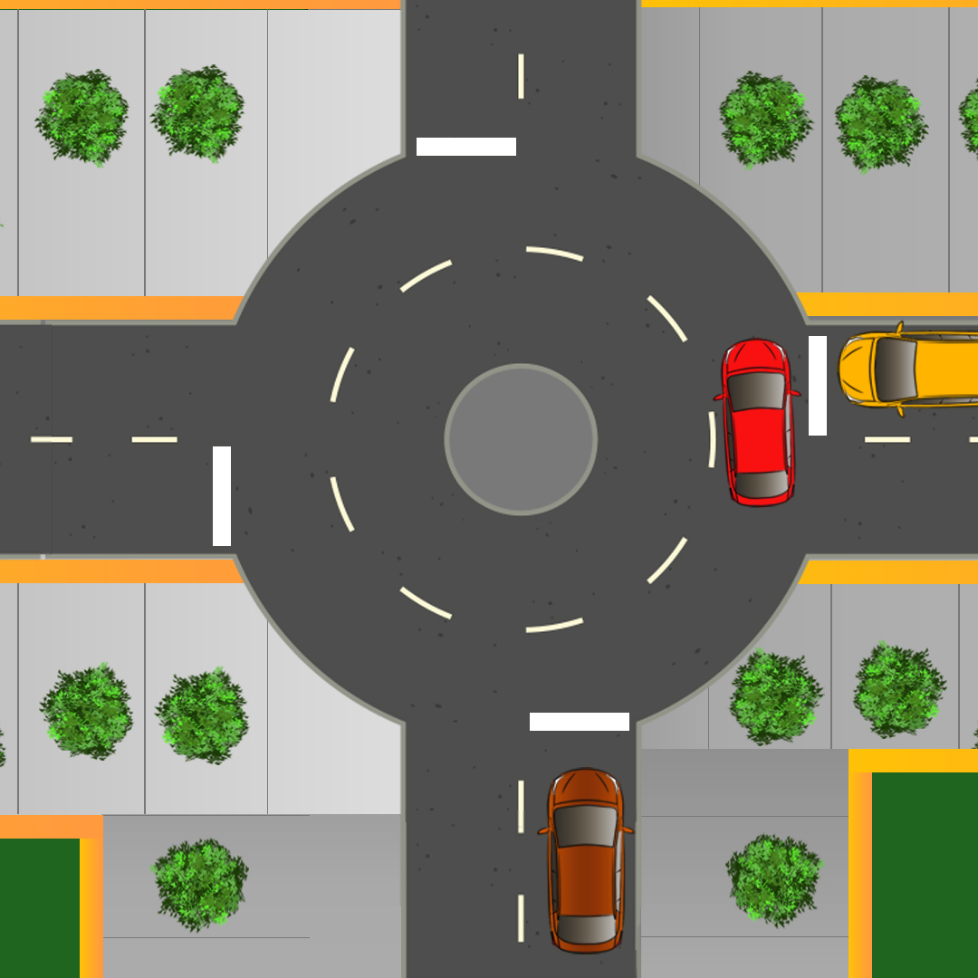 Test 4 - Lors d'une circulation dans un rond-point, qui a la priorité ?