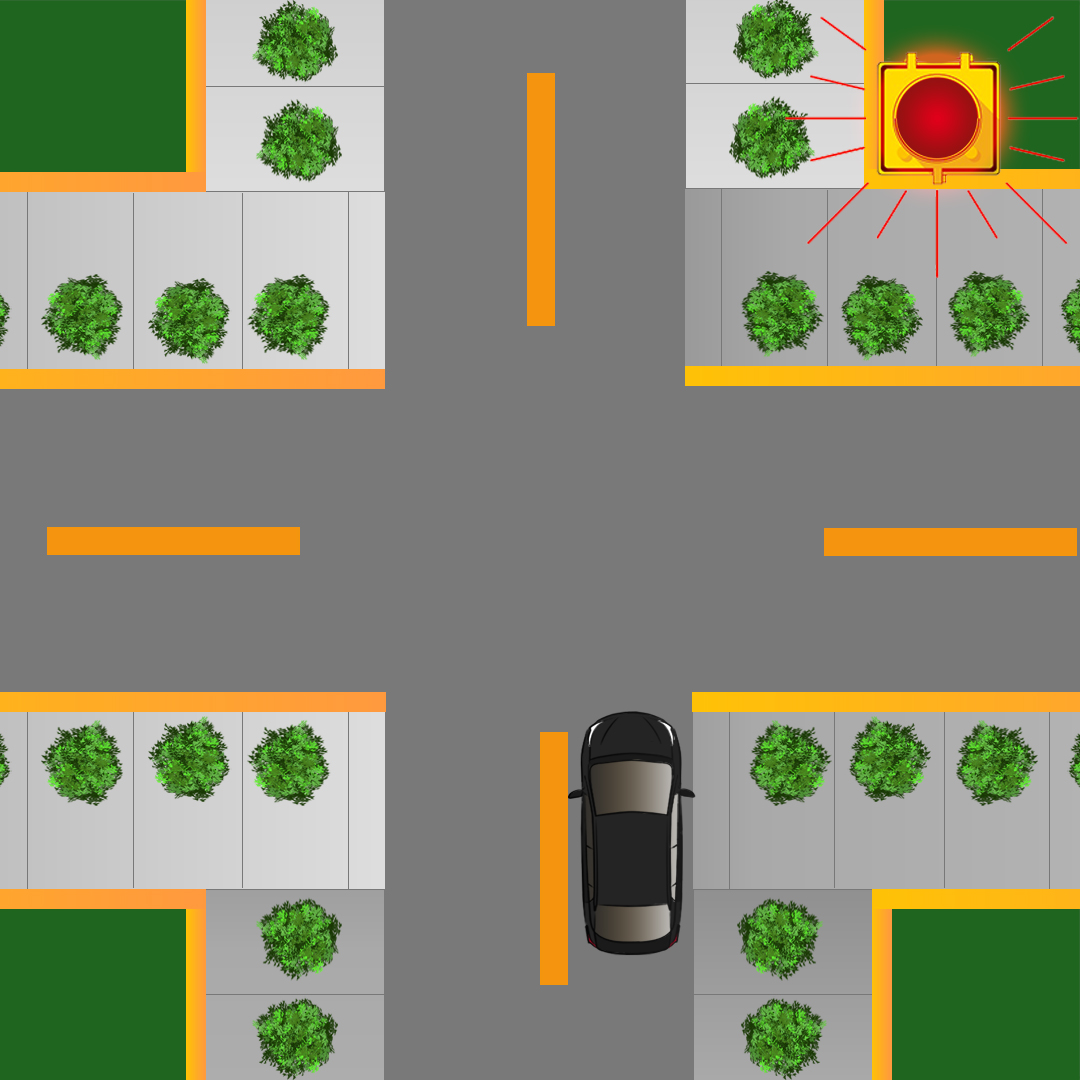 Test 2 - Qu'est-ce qu'indique un feu rouge clignotant au-dessus d'une intersection ?