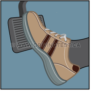 Test 1 - Où doit se trouver votre pied lorsque vous utilisez l'accélérateur ?