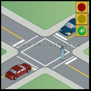 Test 1 - À quoi devez-vous faire attention lorsque vous conduisez jusqu’à une intersection ?