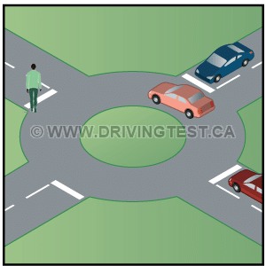 Test 1 - Lorsque vous conduisez vers un rond-point, à qui faut-il donner la priorité ?