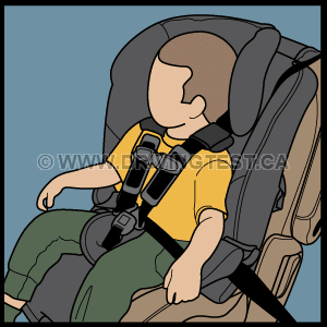Test 1 - Jusqu'à quelle taille un enfant doit-il s'asseoir dans un siège d'appoint s'il pèse moins de 80 lb et a moins de 9 ans ?