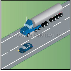 Test 2 - Si vous dépassez un camion, à quel moment pouvez-vous revenir sur sa voie ?