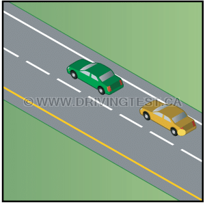 Test 2 - À quel moment est-il permis de dépasser la limite de vitesse pour dépasser un autre véhicule ?