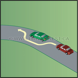 Test 4 - Quand est-il permis de dépasser un autre véhicule en conduisant sur une colline ou dans une courbe ?