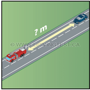 Test 4 - Quelle est la distance minimale par rapport à un camion de pompiers que vous pouvez suivre ?