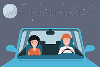 Test 1 - Between what hours do you have to be accompanied as a novice driver with a Class 5 level 2 license?