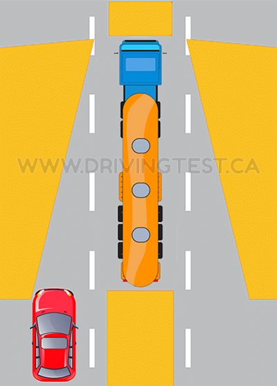 Driving Test Canada - Car Test 2 - What should you avoid doing while driving behind or next to a large vehicle?