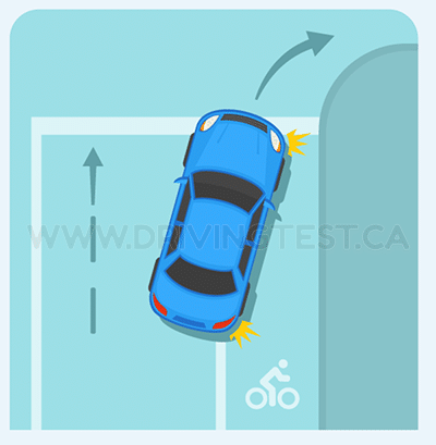 Test 3 - À quel moment est-il permis de traverser sur une piste cyclable ?