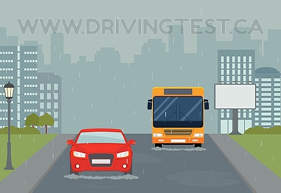Test 4 - Lequel des éléments suivants n’est pas le résultat de routes mouillées ?