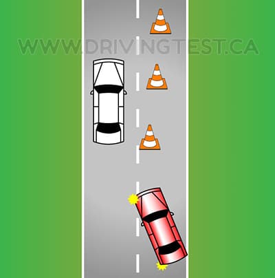 Test 4 - Comment devez-vous vous insérer dans la voie d’à côté lorsque la voie est fermée ?