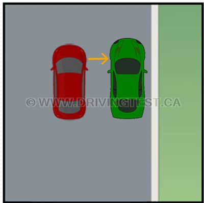Test 4 - What distance should be between you and the vehicle next to you when you start parallel parking?